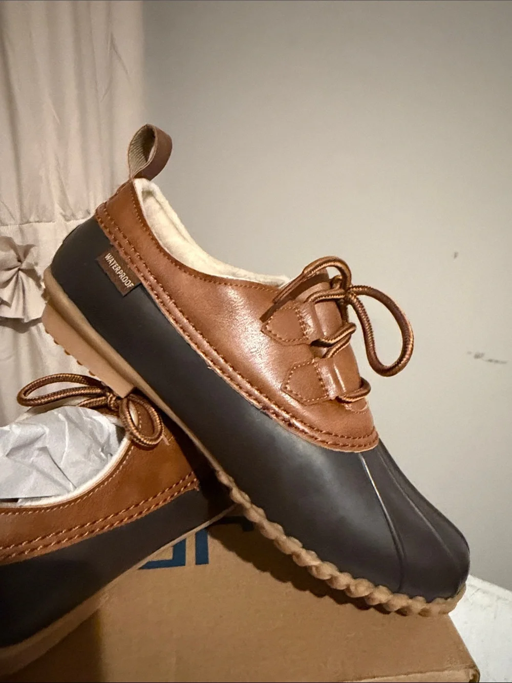 JBU Brown and Black Waterproof Duck Booties